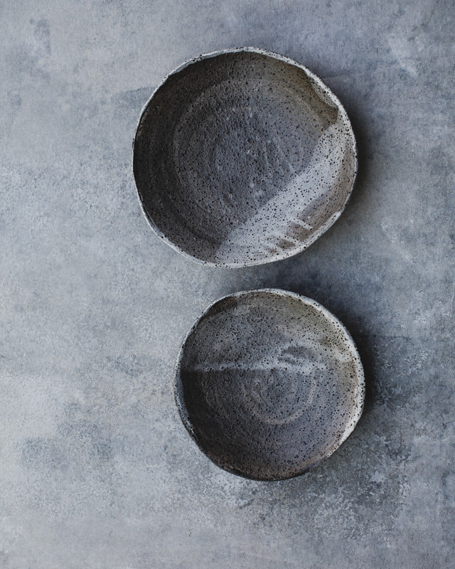 ceramic pottery handcrafted footed bowl with rustic clay made by clay beehive