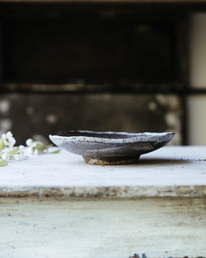 ceramic pottery handcrafted footed bowl with rustic clay made by clay beehive