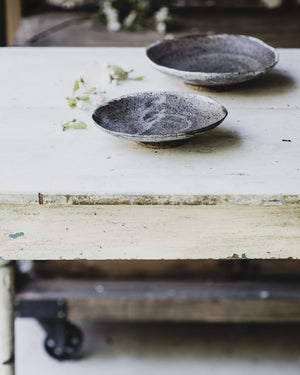 ceramic pottery handcrafted footed bowl with rustic clay made by clay beehive