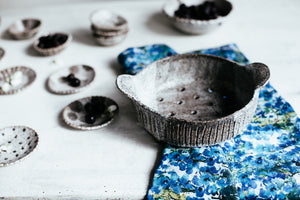 Rustic berry bowls by clay beehive