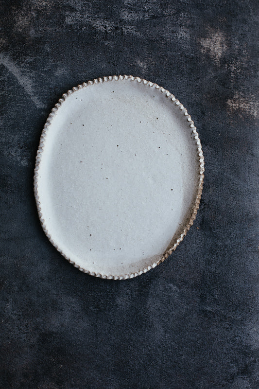 Rustic plates with a stripey duo