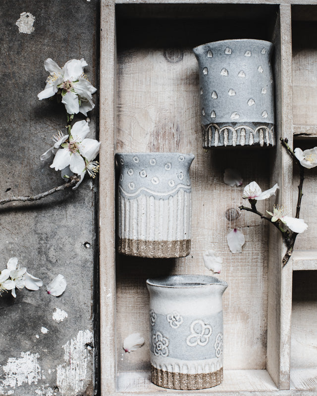 Rustic Farmhouse pourer jug hand made by clay beehive ceramics