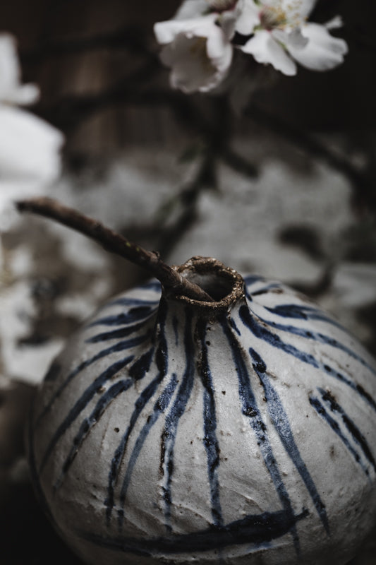 Rustic cobalt blue strokes vase