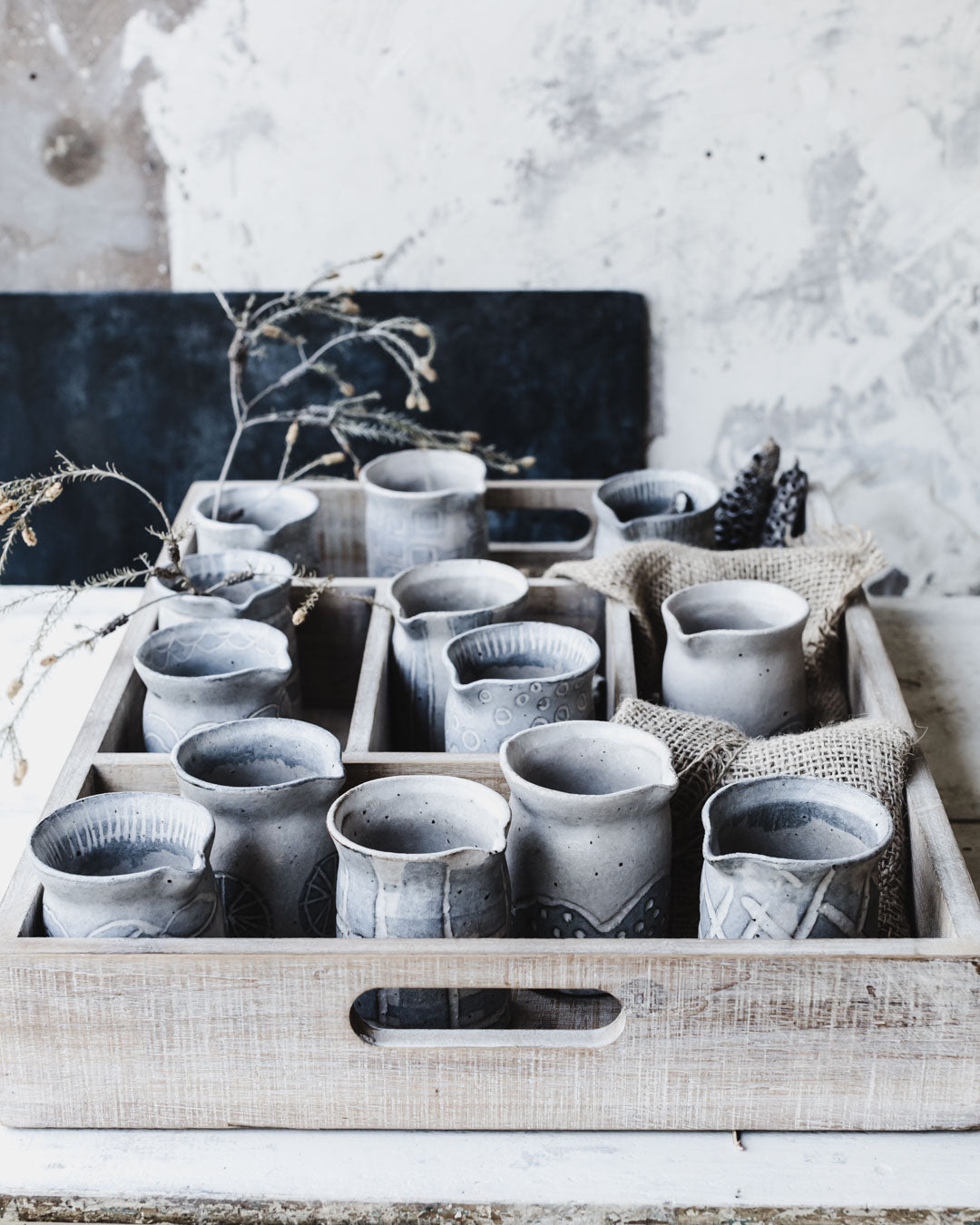 Little rustic farmhouse ceramic pourer /jugs by clay beehive 