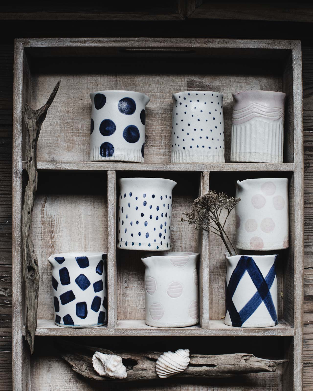 Handmade ceramic farmhouse pourers/jugs by Clay Beehive 