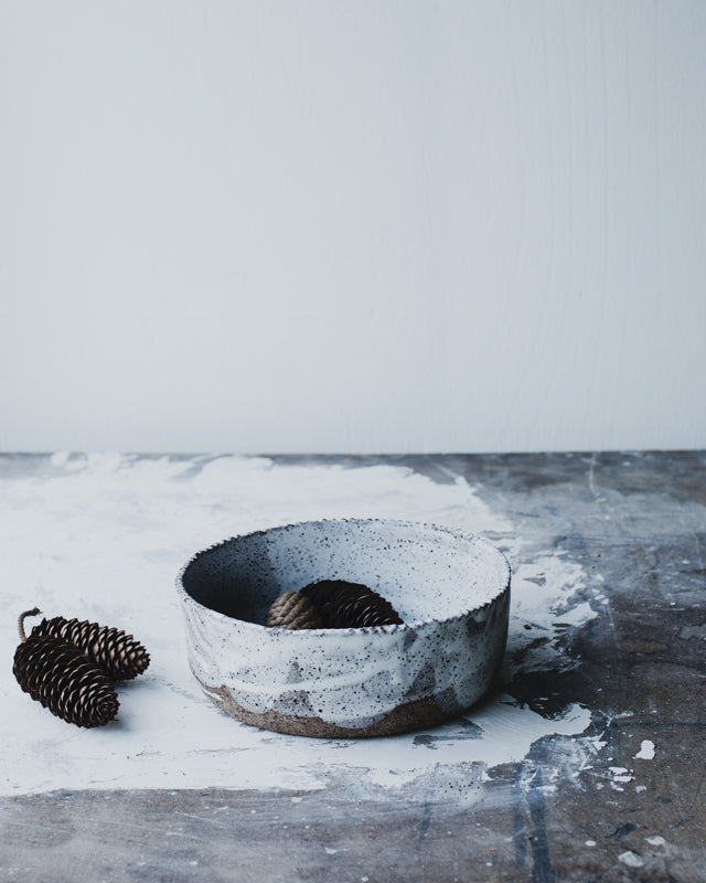 Large rustic gritty bowl nice and deep by clay beehive