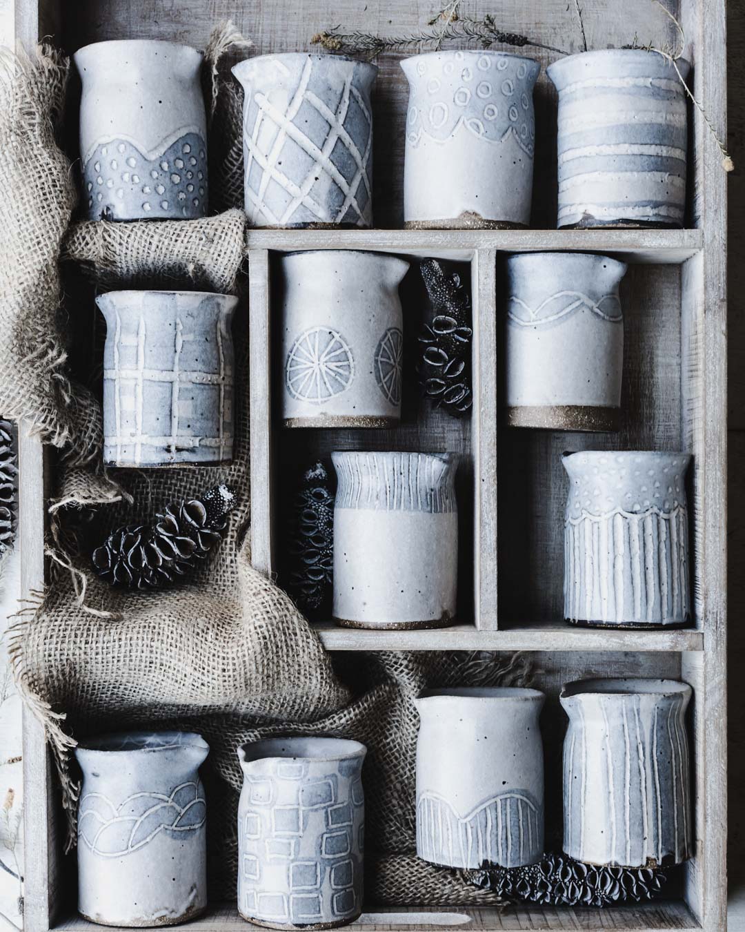 Little rustic farmhouse ceramic pourer /jugs by clay beehive 