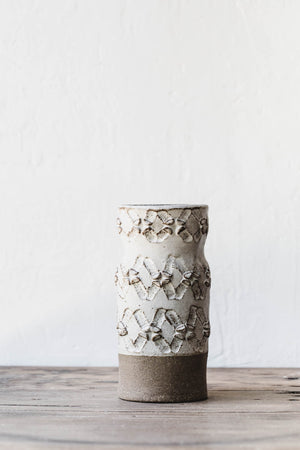 Handmade textured vases with a rustic speckled finish perfect for holding longer stemmed flowers and creating posies by clay beehive ceramics