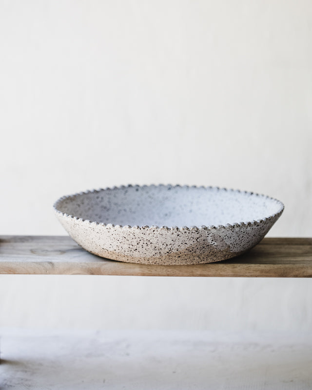large scallop rim serving bowl by clay beehive ceramics