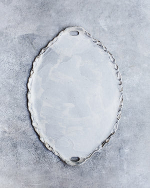 rustic white and grey platter by clay beehive ceramics