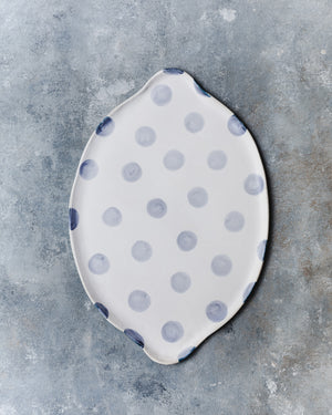 Large Polka dot & Stripes Platters with side handles  (Larger 42-44cm Length)