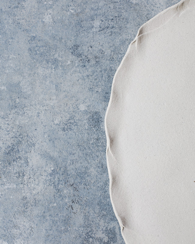 raw ceramic oval platter with curvy rim hand made by clay beehive ceramics